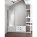 Evenes bathtub duo-corner with shower area, left, black glass cladding, WxHxD:1800x590x800mm NEW