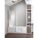 Vasca da bagno Evenes duo-corner con zona doccia, destra, rivestimento in vetro bianco, LxHxP:1800x590x800mm NUOVO