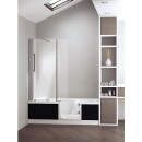 Vasca da bagno Evenes duo-corner con zona doccia, destra, rivestimento in vetro bianco, LxHxP:1800x590x800mm NUOVO