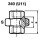 Hermann Schmidt malleable cast iron fitting galvanised no.340 screw connection w. conical seal d = 3 NEW