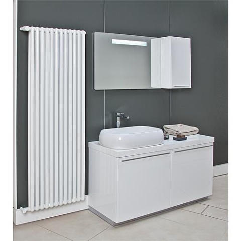 fondital Radiateur tubulaire en aluminium Tribeca RAL 9010, type 1400 x 8 éléments NOUVEAU