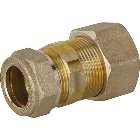 Screw fitting for spiral pipe DN32x28mm KRV, brass, with graphite seal New