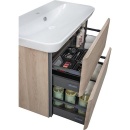 Mobili da bagno Burgbad Suri2 unità di vanità + lavabo E.D. Cashmere, barra maniglia grigio scuro 2 cassetti, 1000 NUOVO