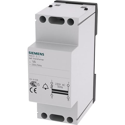 Transformator dzwonkowy Siemens 8VA PRIM 230-240V, 50HZ, SEK 8V, 12V 4AC3208-1 NOWOŚĆ