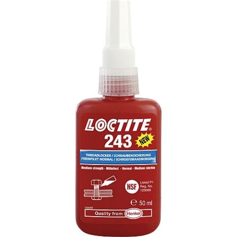 LOCTITE Schroefborging Medium Sterkte (NSF) LOCTITE 243, 50ml doseerfles 1335884 NIEUW