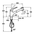 KWC Mitigeur dévier KWC Isla douchette extractible saillie 225 mm chromé 10371033000FL NEUF