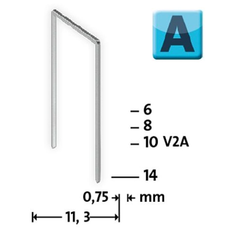 punti metallici novus tipo A 53/14 zincati, super duri confezione salva-cartone 5000 pezzi 042-0520 NUOVO