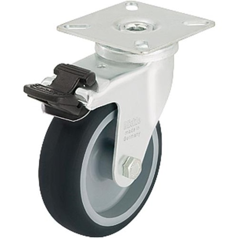 Blickle swivel castor with brake LPA-TPA 100G-FI,max. load 70kg, wheel Ø 100mm,plate size 60x60mm LPA-TPA 100G-FI NEW