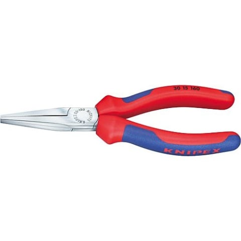 Pince à bec long KNIPEX chromée avec gaines de poignée bicolores multicomposants mâchoires longues et plates 140mm 30 15 140 NOUVELLE