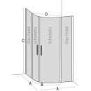 Evenes 1/4-Kreis Duschkabine Elion 2.0 900, 865-890mm, Radius 550mm Höhe 1950mm mit Beschichtung NEU