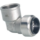 Aalberts stainless steel push-fit transition elbow...