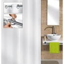 Shower 100% PES white, 1800x2000mm, with integrated rings...