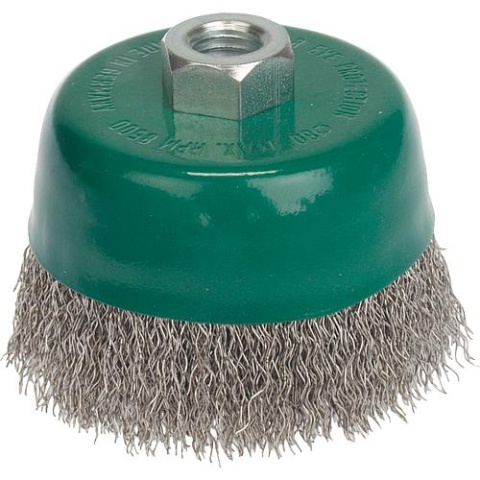 Brosse boisseau Lessmann fil dacier inox ondulé 0,30 mm 60 mm x M 14 x 2,0 421367 NOUVEAU