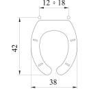 Anillo de asiento de WC Evenes Elga abierto, blanco, de poliéster, bisagra de latón cromado NUEVO