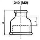 ATUSA Tempergussfitting verzinkt Nr. 240 Reduziermuffe, Ø 3" x 1 1/2" NEU