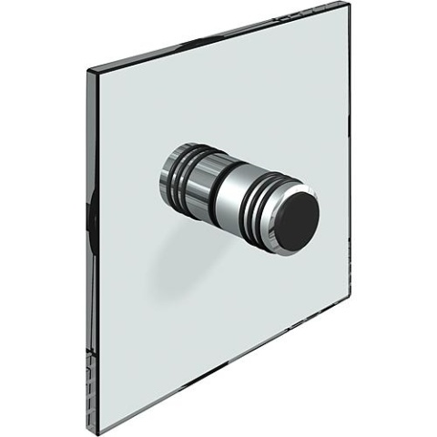 Pomo de la puerta de cristal en ambos lados, con conexión de goma, taladro para cristal cromado brillante. 14mm, Grosor Nuevo