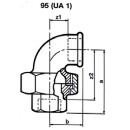 Hermann Schmidt Tempergussfitting verzinkt Nr.95 Winkelverschr. flachdichtend I/I d = 2 NEU