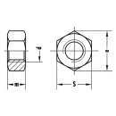 Ecrou hexagonal cl.8 M 18 DIN 934 zingué UE 100...