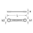 GEDORE dubbele ringsleutel SW 19 x 22, UD (G) 6054920 NIEUW