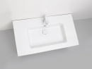 Mueble de baño Evenes + lavabo de cerámica serie ELA cuerpo blanco smt - frente negro sgl 910x420x510mm Nuevo