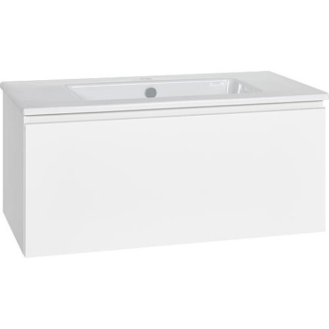 Evenes badmeubel + keramische lavabo ELA reeks corpus wit smt - front wit sgl 910x420x510mm Nieuw