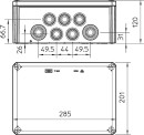 OBO Caja de conexiones de termoplástico 16 x M32 + 8 x M40, IP 66 tipo T 350, gris claro / 1 ud. 2007 12 5 NUEVO