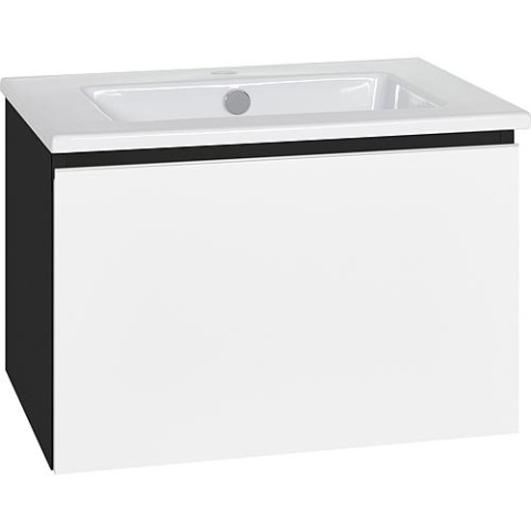 Monoblocco Evenes + lavabo in ceramica serie ELA corpo nero smt - frontale bianco smt 610x420x510mm Nuovo