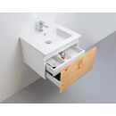 Mueble de lavabo Evenes + lavabo de cerámica serie ELA cuerpo blanco smt - frente chapado roble claro 610x420x51 Nuevo