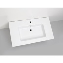 Mueble de lavabo Evenes + lavabo de cerámica serie ELA cuerpo blanco smt - frontal roble chapado claro, 910x420x Nuevo