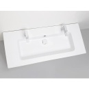 Evenes meuble sous-vasque + lavabo en céramique série ELA corps noir smt-front blanc smt, 1210x420x510mm Nouveau