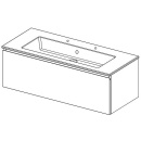 Evenes meuble sous-vasque + lavabo en céramique série ELA corps noir smt-front blanc smt, 1210x420x510mm Nouveau