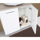 Mueble de baño Evenes ESTRA acabado alerce y blanco espejo 2 puertas 700x572x370mm Nuevo