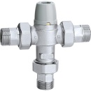 Thermostatic mixing valve 5213 adjustable, chrome-plated, 3/4" Adjustment range: 30°C to 50°C 521303 NEW