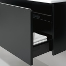 Evenes meuble sous-vasque + lavabo en céramique série ELA corps noir smt - façade noire smt 610x420x510mm Nouveau