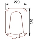 Fleck chimney connection solar feed-through plate DN 90 vertical, red New