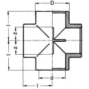 PVC-U - Adhesive socket cross piece, 63 mm, adhesive...