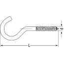 Screw hooks bent Art. 11 L = 30 mm, galvanised, PU = 200...