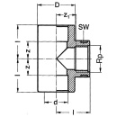 PVC-U - Adhesive fitting T-piece, 50 mm x 11/2",...