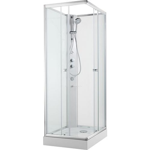 Evenes complete douche Basic, 1000x1000x2110mm, thermostatische mengkraan+handdouche/zijdouche Nieuw