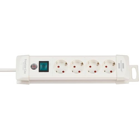 brennenstuhl toma de corriente de 4 pliegues con contacto de puesta a tierra blanco, con interruptor tipo1952240100 1952240100 NUEVO