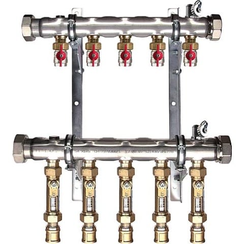 collettore di miscela incongelabile strawa 2 per 10 circuiti di miscela incongelabile + setter taco nel tubo di ritorno lunghezza 840 mm 52-053810 NUOVO