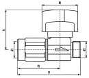 TECO válvula de bola de corte de gas DN 15 1/2"" para conexión de manguera forma angular con TAS NUEVO