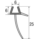 Zakrzywiony profil deflektora wody Hüppe, do szkła 6 mm, długość 835 mm, PU = 2 sztuki Nr ref.:059635034 NOWOŚĆ