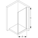 Hüppe panel boczny Alpha 2 profil srebrny mat, szkło 4 mm, 775-800 mm NOWOŚĆ