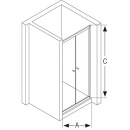 Hüppe Alpha 2 perfil de puerta batiente plata mate, cristal 5mm, 974-1020mm NUEVO