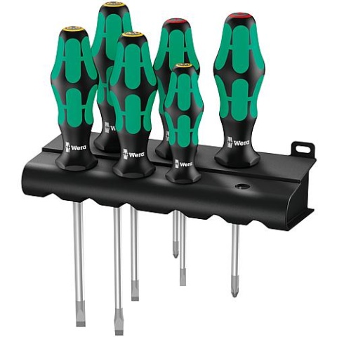 Wera Screwdriver Set Kraftform Plus Lasertip 6-piece Slotted and Cross-Slotted PH NEW