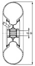 Pneumatici Blickle con profilo scanalato P 261/20-75R, carico massimo 150 kg, Ø ruota 260 mm, foro asse Ø 20 mm P 261/20-75R NUOVO