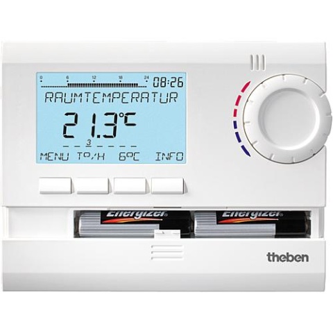 theben RAMSES 831 top Clock thermostat digital 24h/7d, holiday programme RAL 9010 white (battery version) 831 9 132 NEW