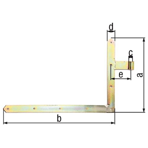 Gate angle fitting upper version, galvanised 400x600x16mm 313104 NEW