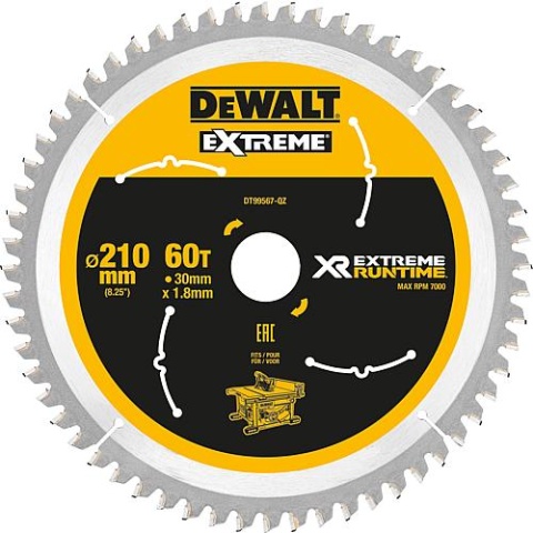 Lama per sega circolare DeWalt, DT99567 XR Extreme Runtime 60Z 210/30mm DT99567-QZ NUOVO